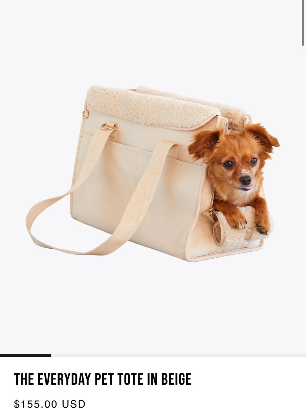 BEIS Petite Cozy Pet Carrier in Beige